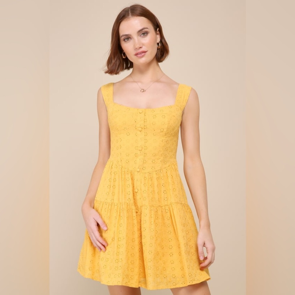 Lulus marigold yellow sundress size Medium
